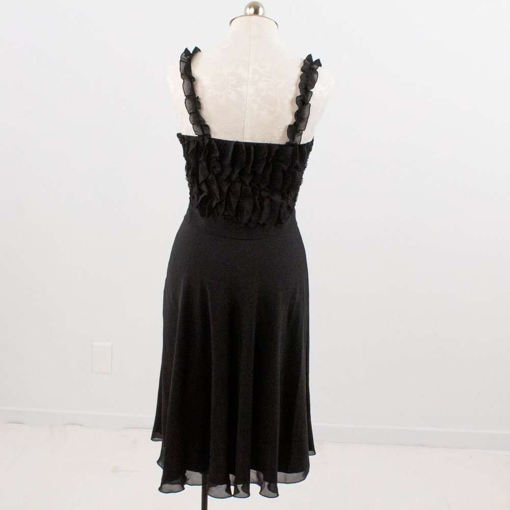 Moschino 8 Silk Ruffle Midi Babydoll Dress LBD - Picture 6 of 14